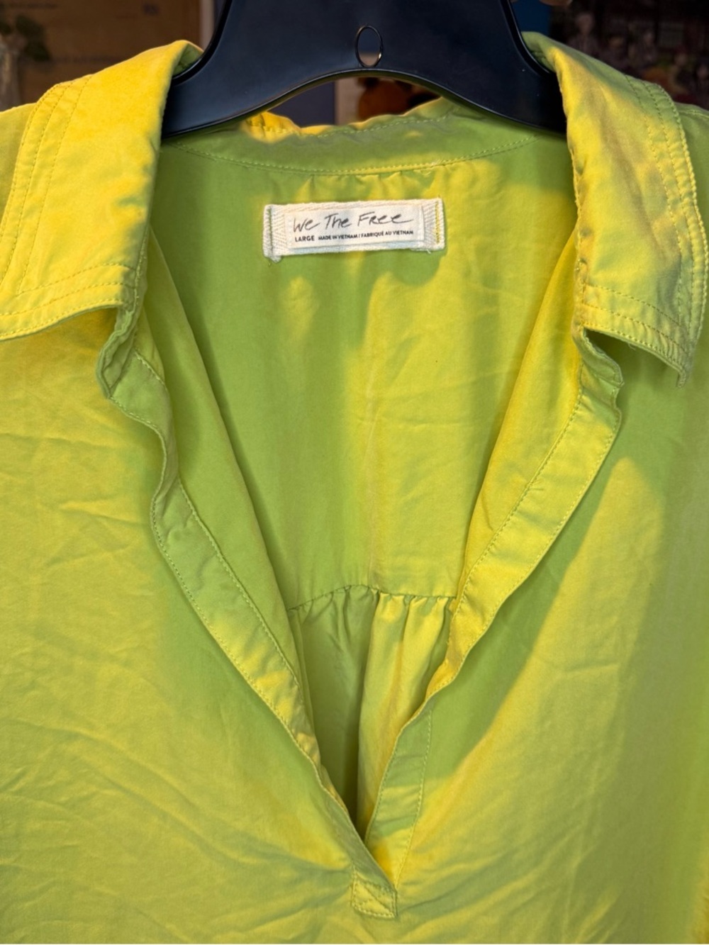 We The Free Large Olive Green Oversized Button-Front Shirt - Picture 7 of 15